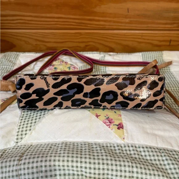 Consuela Leopard Crossbody Bag with Pink and Tan Strap - Picture 8 of 16